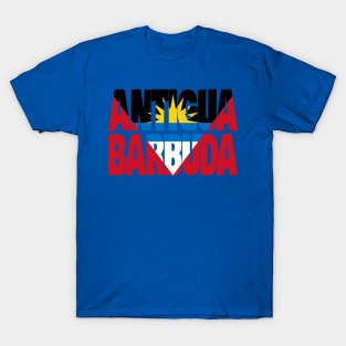 Antigua & Barbuda flag stencil T-Shirt